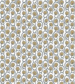 Geranium Stripe Wallpaper by Josephine Munsey Bude Blue/Smith Yellow