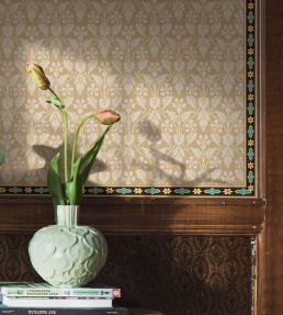 Gerdas Bard Wallpaper by Borastapeter Turquoise/Brown