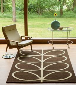 Orla Kiely Giant Linear Stem rug Walnut 59401120180-US Walnut
