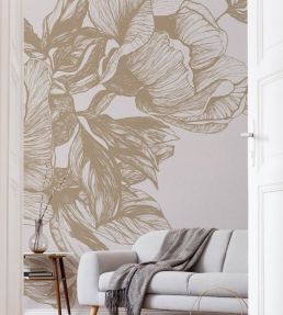 Giant Peonies Mural by Coordonne Papirus