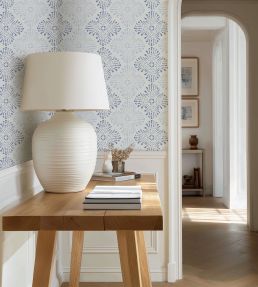 Gili Wallpaper by Kate Medlicott Ocean-Cloudy Blue
