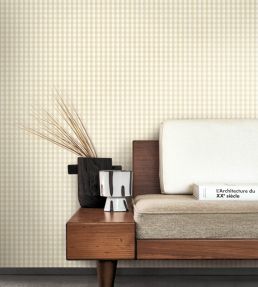 Gingham Charm Wallpaper by Casadeco Beige sable