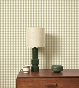 Gingham Charm Wallpaper by Casadeco Vert tilleul