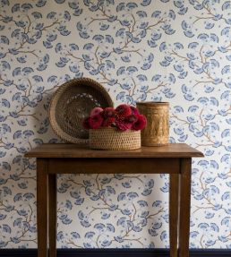 Ginkgo Garden Wallpaper by Langelid Von Bromssen Faded Indigo