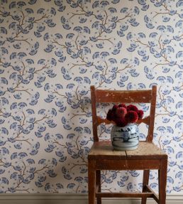 Ginkgo Garden Wallpaper by Langelid Von Bromssen Faded Indigo