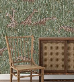 Giraffes Wallpaper by Josephine Munsey Green