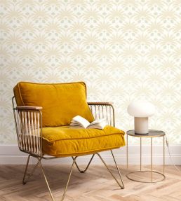Giselle Wallpaper by Caselio Vert de gris