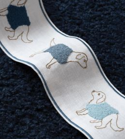 Goldador Boucle Border Trimming by Samuel & Sons Indigo