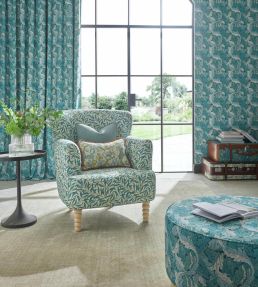 Golden Lily Fabric by Clarke & Clarke Apple/Blush