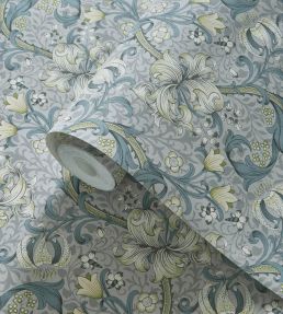 Golden Lily Wallpaper by Clarke & Clarke Slate/Dove