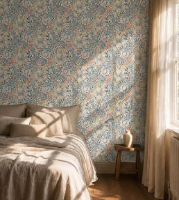 Golden Lily Wallpaper by Morris & Co Blue