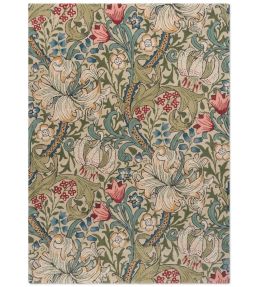 Morris & Co Golden Lily rug Green/Red 130107140200 Green/Red