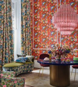 Golden Parrot Wallpaper by Clarke & Clarke Coral