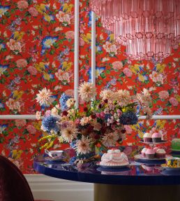 Golden Parrot Wallpaper by Clarke & Clarke Coral