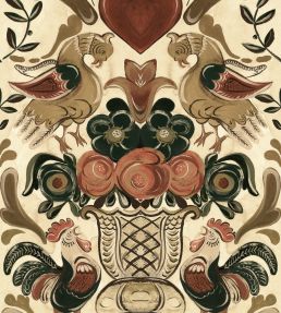 Goldene Henne Wallpaper by MINDTHEGAP Taupe/Ochre/Red/Green
