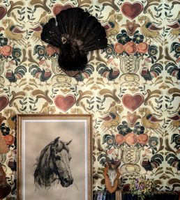 Goldene Henne Wallpaper by MINDTHEGAP Anthracite