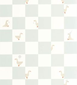 Goose Wallpaper by Caselio Bleu clair