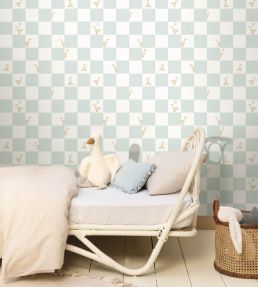 Goose Wallpaper by Caselio Bleu clair