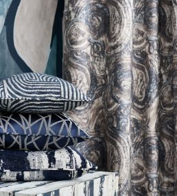 Gormley Jacquard Fabric by Clarke & Clarke Ink
