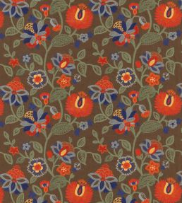 Gorton Fabric by Mulberry Home Red/Teal