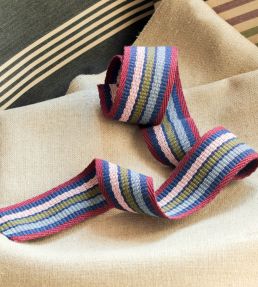 Gouache Stripe Braid Trimming by Ian Mankin Claret