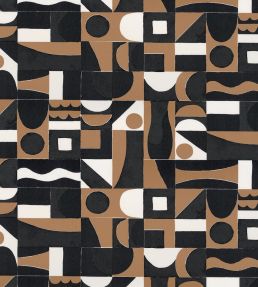 Gourna Wallpaper by Casamance Noir/Mordore