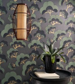 Goyo Matsu Wallpaper by Casadeco Anthracite