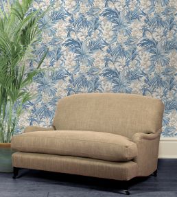 Trumpet Flowers Wallpaper by GP & J Baker Blue/Green