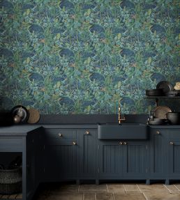 Trumpet Flowers Wallpaper by GP & J Baker Red/Green