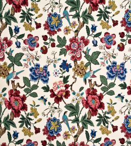 Persian Pomegranate Fabric by GP & J Baker Red/Indigo/Stone