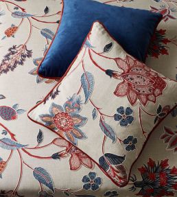 Bakers Indienne Embroidery Fabric by GP & J Baker Indigo / Red
