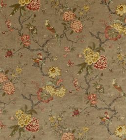 Oriental Bird Velvet Fabric by GP & J Baker Mole