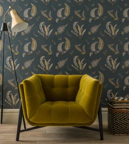 Ferns Wallpaper by GP & J Baker Charcoal/Bronze