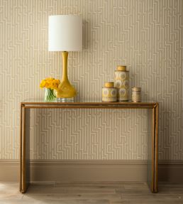 Fretwork Wallpaper by GP & J Baker Charcoal