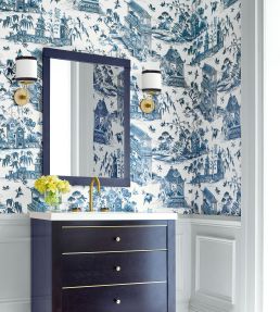Grand Palace Wallpaper by Thibaut Blush