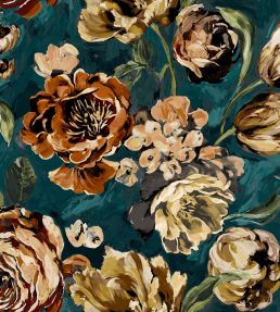 Grande Bronte Fabric by Arley House Navy/Teal