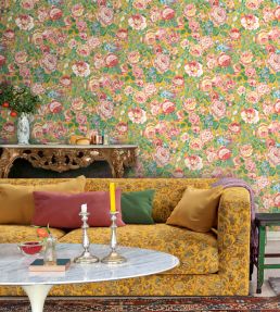 Grande Rose Wallpaper by Jannelli&Volpi Pink/Green