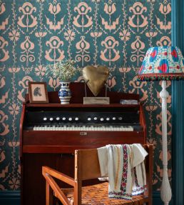 Grandma's Stencil Wallpaper by MINDTHEGAP Anthracite