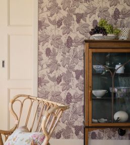 Grape Thief Wallpaper by Langelid Von Bromssen Burgundy