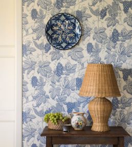 Grape Thief Wallpaper by Langelid Von Bromssen Faded Denim