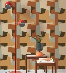 Graphic Game Wallpaper by Casadeco Terre de Sienne