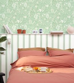 Joy Wallpaper by Caselio Vert D'Eau Or