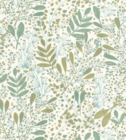Joy Wallpaper by Caselio Vert Mousse Or