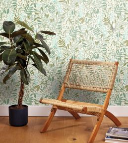 Joy Wallpaper by Caselio Vert Mousse Or