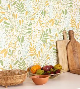 Joy Wallpaper by Caselio Vert Orange