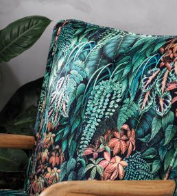 Green Wall Velvet Fabric by Osborne & Little Teal