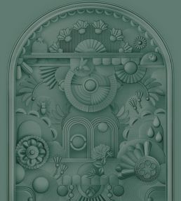 Greenhouse Gathering Arch Mural by Moooi Forest Green