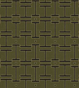 Grid Wallpaper by Coordonne Olive