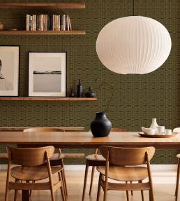 Grid Wallpaper by Coordonne Olive