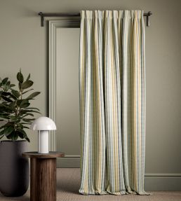 Grove Stripe Fabric by Clarke & Clarke Forest/Mustard/Sage